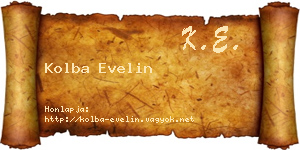 Kolba Evelin névjegykártya